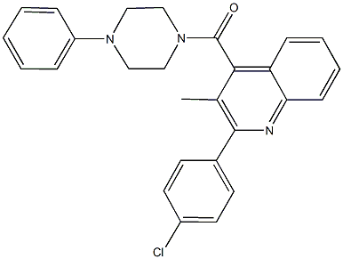 2-(4-chlorophenyl)-3-methyl-4-[(4-phenyl-1-piperazinyl)carbonyl]quinoline Structure