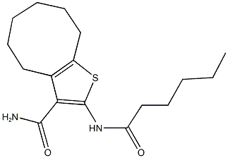2-(hexanoylamino)-4,5,6,7,8,9-hexahydrocycloocta[b]thiophene-3-carboxamide Structure