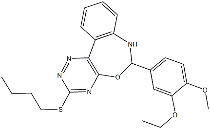 3-(butylsulfanyl)-6-(3-ethoxy-4-methoxyphenyl)-6,7-dihydro[1,2,4]triazino[5,6-d][3,1]benzoxazepine Structure