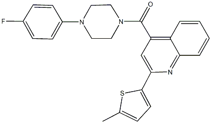 4-{[4-(4-fluorophenyl)-1-piperazinyl]carbonyl}-2-(5-methyl-2-thienyl)quinoline 구조식 이미지