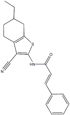 N-(3-cyano-6-ethyl-4,5,6,7-tetrahydro-1-benzothien-2-yl)-3-phenylacrylamide Structure