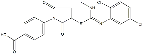 4-(3-{[[(2,5-dichlorophenyl)imino](methylamino)methyl]sulfanyl}-2,5-dioxo-1-pyrrolidinyl)benzoic acid Structure