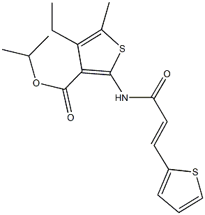 isopropyl 4-ethyl-5-methyl-2-{[3-(2-thienyl)acryloyl]amino}-3-thiophenecarboxylate Structure