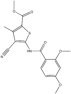 methyl 4-cyano-5-[(2,4-dimethoxybenzoyl)amino]-3-methyl-2-thiophenecarboxylate 구조식 이미지