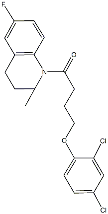 1-[4-(2,4-dichlorophenoxy)butanoyl]-6-fluoro-2-methyl-1,2,3,4-tetrahydroquinoline 구조식 이미지