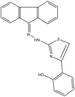 9H-fluoren-9-one [4-(2-hydroxyphenyl)-1,3-thiazol-2-yl]hydrazone 구조식 이미지