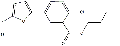 butyl 2-chloro-5-(5-formyl-2-furyl)benzoate 구조식 이미지