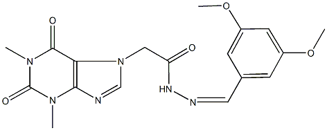 N'-(3,5-dimethoxybenzylidene)-2-(1,3-dimethyl-2,6-dioxo-1,2,3,6-tetrahydro-7H-purin-7-yl)acetohydrazide 구조식 이미지