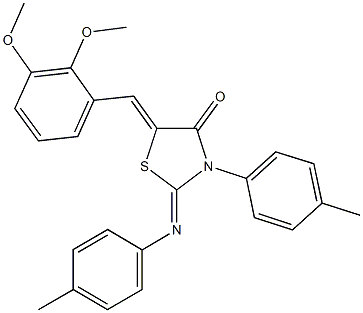5-(2,3-dimethoxybenzylidene)-3-(4-methylphenyl)-2-[(4-methylphenyl)imino]-1,3-thiazolidin-4-one 구조식 이미지