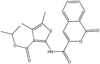 isopropyl 4,5-dimethyl-2-{[(1-oxo-1H-isochromen-3-yl)carbonyl]amino}-3-thiophenecarboxylate 구조식 이미지