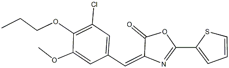 4-(3-chloro-5-methoxy-4-propoxybenzylidene)-2-(2-thienyl)-1,3-oxazol-5(4H)-one 구조식 이미지