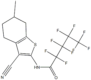 N-(3-cyano-6-methyl-4,5,6,7-tetrahydro-1-benzothiophen-2-yl)-2,2,3,3,4,4,5,5,5-nonafluoropentanamide Structure