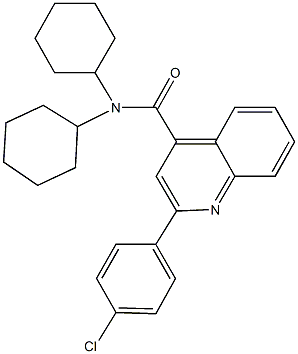 2-(4-chlorophenyl)-N,N-dicyclohexyl-4-quinolinecarboxamide 구조식 이미지