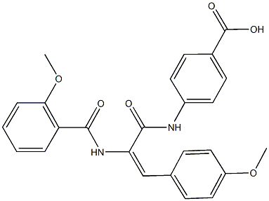 4-{[2-[(2-methoxybenzoyl)amino]-3-(4-methoxyphenyl)acryloyl]amino}benzoic acid 구조식 이미지