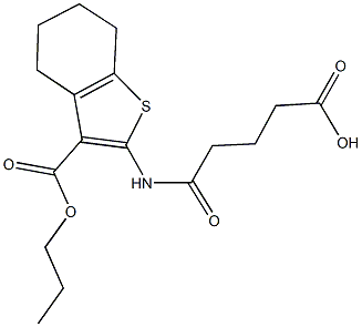 5-oxo-5-{[3-(propoxycarbonyl)-4,5,6,7-tetrahydro-1-benzothien-2-yl]amino}pentanoic acid Structure