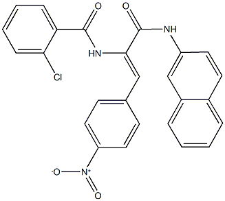 2-chloro-N-{2-{4-nitrophenyl}-1-[(2-naphthylamino)carbonyl]vinyl}benzamide Structure