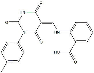2-{[(1-(4-methylphenyl)-2,4,6-trioxotetrahydro-5(2H)-pyrimidinylidene)methyl]amino}benzoic acid 구조식 이미지