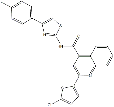 2-(5-chloro-2-thienyl)-N-[4-(4-methylphenyl)-1,3-thiazol-2-yl]-4-quinolinecarboxamide Structure