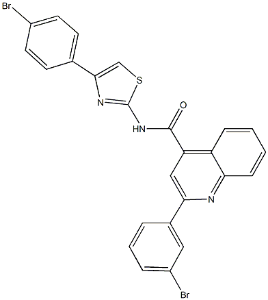2-(3-bromophenyl)-N-[4-(4-bromophenyl)-1,3-thiazol-2-yl]-4-quinolinecarboxamide Structure