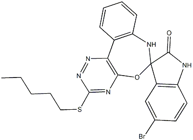 5-bromo-3'-(pentylsulfanyl)-1,3,6',7'-tetrahydrospiro(2H-indole-3,6'-[1,2,4]triazino[5,6-d][3,1]benzoxazepine)-2-one 구조식 이미지