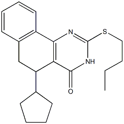 2-(butylsulfanyl)-5-cyclopentyl-5,6-dihydrobenzo[h]quinazolin-4(3H)-one Structure