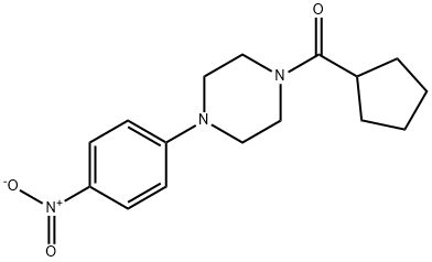 1-(cyclopentylcarbonyl)-4-{4-nitrophenyl}piperazine 구조식 이미지