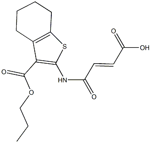 4-oxo-4-{[3-(propoxycarbonyl)-4,5,6,7-tetrahydro-1-benzothien-2-yl]amino}-2-butenoic acid 구조식 이미지