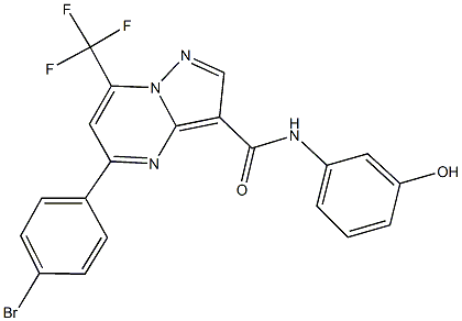 5-(4-bromophenyl)-N-(3-hydroxyphenyl)-7-(trifluoromethyl)pyrazolo[1,5-a]pyrimidine-3-carboxamide 구조식 이미지