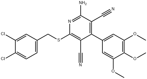 2-amino-6-[(3,4-dichlorobenzyl)sulfanyl]-4-(3,4,5-trimethoxyphenyl)-3,5-pyridinedicarbonitrile Structure