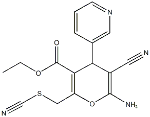 ethyl 6-amino-5-cyano-2-[(cyanosulfanyl)methyl]-4-(3-pyridinyl)-4H-pyran-3-carboxylate Structure