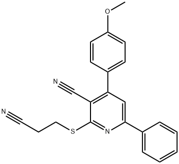 2-[(2-cyanoethyl)sulfanyl]-4-(4-methoxyphenyl)-6-phenylnicotinonitrile Structure