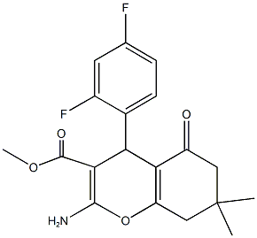 methyl 2-amino-4-(2,4-difluorophenyl)-7,7-dimethyl-5-oxo-5,6,7,8-tetrahydro-4H-chromene-3-carboxylate 구조식 이미지