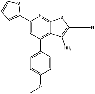 3-amino-4-(4-methoxyphenyl)-6-(2-thienyl)thieno[2,3-b]pyridine-2-carbonitrile Structure