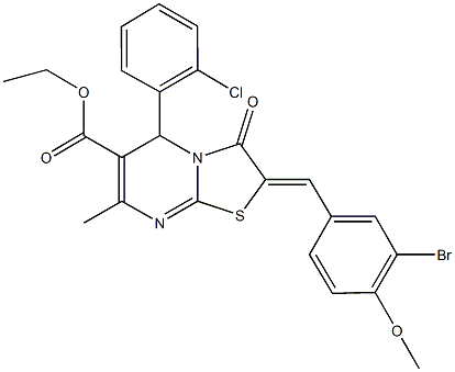 ethyl 2-(3-bromo-4-methoxybenzylidene)-5-(2-chlorophenyl)-7-methyl-3-oxo-2,3-dihydro-5H-[1,3]thiazolo[3,2-a]pyrimidine-6-carboxylate Structure