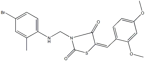 3-[(4-bromo-2-methylanilino)methyl]-5-(2,4-dimethoxybenzylidene)-1,3-thiazolidine-2,4-dione Structure