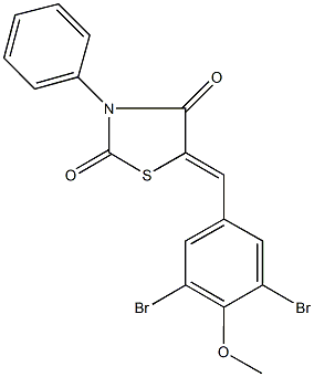 5-(3,5-dibromo-4-methoxybenzylidene)-3-phenyl-1,3-thiazolidine-2,4-dione 구조식 이미지