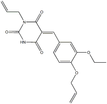 1-allyl-5-[4-(allyloxy)-3-ethoxybenzylidene]-2,4,6(1H,3H,5H)-pyrimidinetrione 구조식 이미지