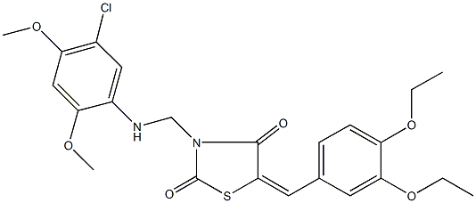 3-[(5-chloro-2,4-dimethoxyanilino)methyl]-5-(3,4-diethoxybenzylidene)-1,3-thiazolidine-2,4-dione Structure