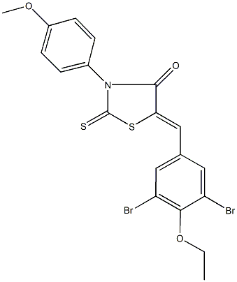 5-(3,5-dibromo-4-ethoxybenzylidene)-3-(4-methoxyphenyl)-2-thioxo-1,3-thiazolidin-4-one Structure