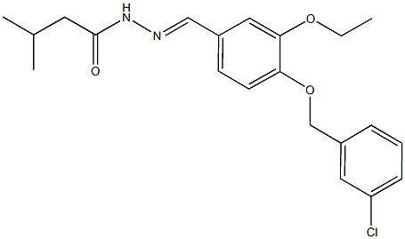 N'-{4-[(3-chlorobenzyl)oxy]-3-ethoxybenzylidene}-3-methylbutanohydrazide Structure