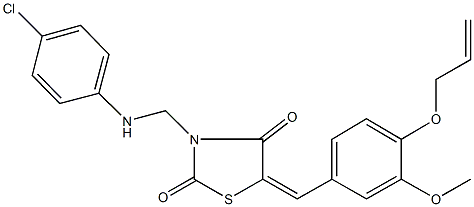 5-[4-(allyloxy)-3-methoxybenzylidene]-3-[(4-chloroanilino)methyl]-1,3-thiazolidine-2,4-dione 구조식 이미지