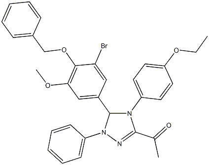 1-[5-[4-(benzyloxy)-3-bromo-5-methoxyphenyl]-4-(4-ethoxyphenyl)-1-phenyl-4,5-dihydro-1H-1,2,4-triazol-3-yl]ethanone Structure