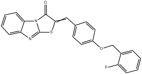 2-{4-[(2-fluorobenzyl)oxy]benzylidene}[1,3]thiazolo[3,2-a]benzimidazol-3(2H)-one Structure