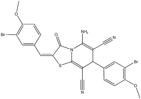 5-amino-2-(3-bromo-4-methoxybenzylidene)-7-(3-bromo-4-methoxyphenyl)-3-oxo-2,3-dihydro-7H-[1,3]thiazolo[3,2-a]pyridine-6,8-dicarbonitrile 구조식 이미지