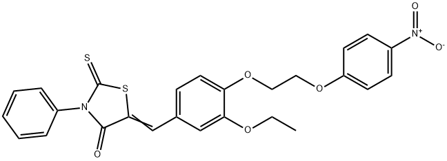 5-[3-ethoxy-4-(2-{4-nitrophenoxy}ethoxy)benzylidene]-3-phenyl-2-thioxo-1,3-thiazolidin-4-one Structure