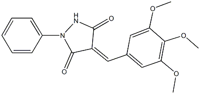 1-phenyl-4-(3,4,5-trimethoxybenzylidene)-3,5-pyrazolidinedione 구조식 이미지