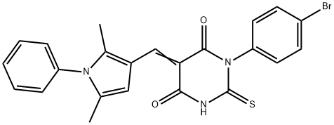 1-(4-bromophenyl)-5-[(2,5-dimethyl-1-phenyl-1H-pyrrol-3-yl)methylene]-2-thioxodihydro-4,6(1H,5H)-pyrimidinedione 구조식 이미지