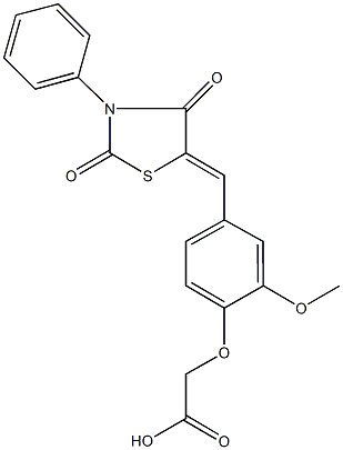 {4-[(2,4-dioxo-3-phenyl-1,3-thiazolidin-5-ylidene)methyl]-2-methoxyphenoxy}acetic acid Structure