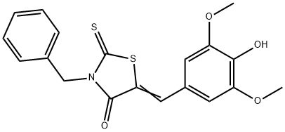 3-benzyl-5-(4-hydroxy-3,5-dimethoxybenzylidene)-2-thioxo-1,3-thiazolidin-4-one 구조식 이미지