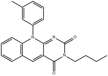 3-butyl-10-(3-methylphenyl)pyrimido[4,5-b]quinoline-2,4(3H,10H)-dione Structure